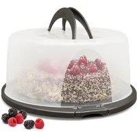 Hausfelder Kuchentransportbox Tortentransportbox rund, Tortenbehälter mit Haube (Tortenglocke), (Set, 1-tlg., 1 Box), mit Klick-Verschlüssen, spülmaschinenfest, BPA-frei