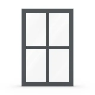 Sprossenfenster Anthrazit, Kunststoff, aluplast IDEAL 4000, Anthrazitgrau ähnlich RAL 7016, 800 x 1200 mm, glasteilende Sprossen, nach Maß