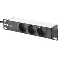 Digitus Netzwerkschrank 25.4 cm (10) Steckdosenleiste 3fach, 1 HE, 4000 W DN-95411