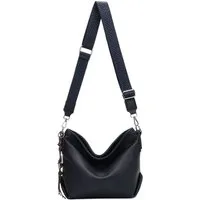ITALYSHOP24 Schultertasche Damen Tasche Shopper CrossBody Brusttasche Umhängetasche Hobo Bag, Henkeltasche, 3 Fächer, vielseitig, praktisch, stylisch und geräumig