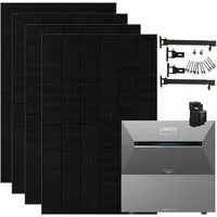 Anker Balkonkraftwerk Solix 1820W Photovoltaikanlage Komplettset mit Solarbank E2700 3 Pro, Monokristallin, (Set, 4*455W Solarmodule + Anker Solarbank 3 Pro + ohne/mit Halterung), mit Smart Zähler, IP65, Plug und Play