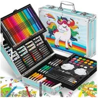 Wisam Kreativset Wisam® 145-teiliger Kunstkoffer Kinder Zeichen- & Malutensilien Blau, (Spar-Set)