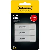 Intenso Intenso USB Stick 16GB Speicherstick Alu Line silber 3er Pack USB-Stick