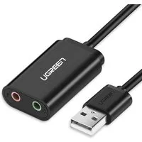 UGREEN externe Soundkarte Musikadapter USB - 3,5 mm Klinke 15cm Audio Adapter USB-Soundkarte