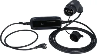 efuturo mobile Ladestation mit Typ 2 Ladekabel, 1 Phase, bis zu 3,7kW, 16A, 230V, LCD, Schuko - 117.7610