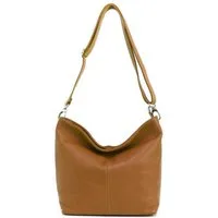 ITALYSHOP24 Schultertasche MADE IN ITALY Damen Leder Tasche Shopper Umhängetasche Cross Over Body, Brusttasche Bag große 3xFach geteiltes Hauptfach Freizeit Abend Urlaub