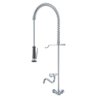 KWC Zweigriffmischer Schwenkauslauf GASTRO, A300, chromeline, mit Brause,125440 125440