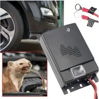 Casativo Ultraschall-Tierabwehr 12V Ultraschall-Marderschreck Auto-Marderabwehr 12-45kHz 70dB, 1-tlg., 1er/2er-Set, 12V Auto-Marderschreck Frequenzwechsel 12-45kHz, IPX4 & Status-LED