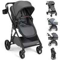COSTWAY Kombi-Kinderwagen, (1-tlg), Kinderwagen faltbar, Reisebuggy mit verstellbarer Rückenlehne