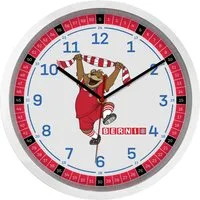 K&L Wall Art Wanduhr FC Bayern München Wanduhr FCB Fußball Lernzifferblatt (lautloses Uhrwerk ohne Ticken)