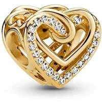 Pandora Charm-Einhänger Pandora Herzen Charm, 14 Karat Metalllegierung, Zirkonia
