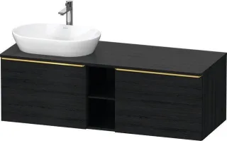 Duravit D-Neo Konsolenwaschtischunterbau wandhängend Eiche Schwarz Matt 1400x550x459 mm - DE4950L341 DE4950L34160000