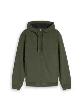 Denim Tom Tailor - Softshell Jacke mit Kapuze urban olive green - Gr. - M