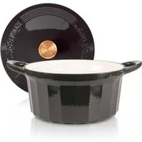 RÖMERTOPF Bratentopf Gusseisen Topf 24cm Schwarz, Gusseisen (Set, 2-tlg., Set mit Deckel), Backofengeeignet Induktionsgeeignet Zum Braten, Schmoren, Kochen