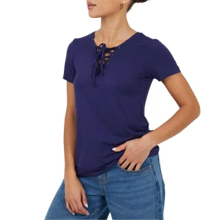 Brave Soul - T-Shirt für Damen, Zum Schnüren (Marine)