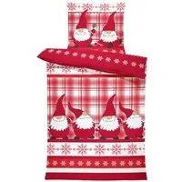 One Home Bettwäsche Winter Thermofleece, Fleece, 4 teilig, Weihnachten Wichtel Christmas, kuschelig flauschig warm weich Modern