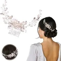 MOPUEA Haarspange Brautkopfschmuck,Hochzeitskamm mit Kristallen, Haar-Accessoires, 1-tlg.