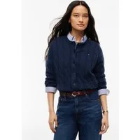 Tommy Hilfiger Strickjacke SOFT WOOL CARDI Wolle, Zopfstrickmuster