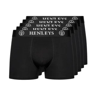 Henleys - "McBlacken" Boxershorts für Herren(5er-Pack) (Schwarz)