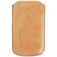 Samsonite Handyhülle Leder Universal Pouch Tasche Toledo Beige M, hochwertige Schutz-Hülle Etui für klassisches Handy MP3-Player
