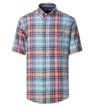 CASAMODA - Leinenhemd aqua bis petrol - Gr. - XL