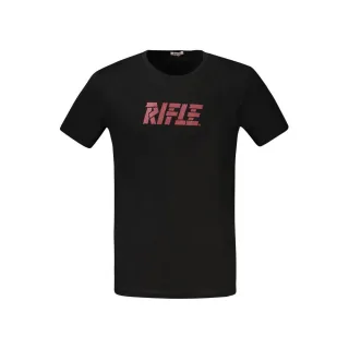 Rifle Schwarzes Baumwoll-T-Shirt