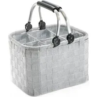 Kobolo Flaschenkorb Flaschenträger aus Nylon für 6 Flaschen white grey