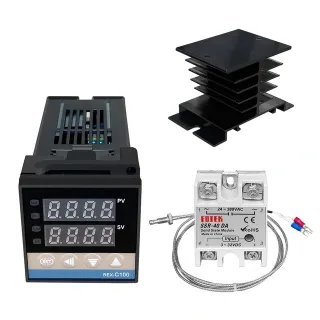 Upgrade REX-C100 Digital PID Temperature Controller Thermostat SSR output Max.40A SSR Relay K Thermocouple Probe High Qu