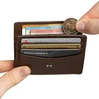 Gentlemen's Kartenetui - Kreditkartenetui mit Münzfach & RFID Schutz - Slim Wallet Herren, Slim Wallet Herren mit Scheinfach und AirTag-Fach