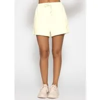 SASSYCLASSY Shorts Lässige Sweatshorts Damen casual Shorts mit elastischem Bund und Kordelzug buttergelb