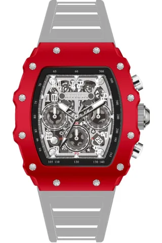 INVICTA Racing 69692 Herrenuhr - Quarzwerk - Acryl mit silbernem Zifferblatt - 43 mm