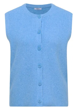 CECIL - Rippstruktur Weste blau - Gr. - L