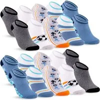 sockenkauf24 Sneakersocken 10 Paar Kinder Sneaker Socken Jungen & Mädchen Baumwolle Kindersocken (56568, 35-38) WP