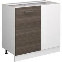 Vicco Eckunterschrank R-Line, Grau/Weiß, 86 cm ohne Arbeitsplatte (1-St)