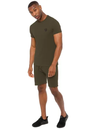 Enzo | Herren Slim Fit T-Shirt & Fleece-Shorts Set