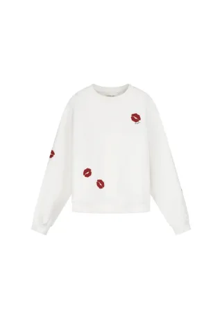 Fabienne Chapot - Sweatshirt mit Print weiß - Gr. - XS