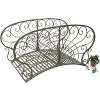 DanDiBo Zierbrücke Gartenbrücke Metall mit Geländer 150 cm Antik 150106 Brücke Garten