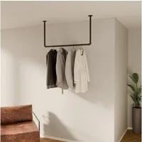 pamo. design Garderobenstange Kleiderstange HANG für Jacken, Mäntel & Kleidung, (Set, 1), schwarze Garderobe für den Eingangsbereich mit niedrigen Decken