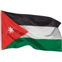 PHENO FLAGS Flagge Jordanien Flagge 90x150 cm – Wetterfeste Nationalflagge, Inkl. 2 Messing Ösen