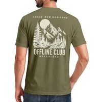Neverless Print-Shirt Herren T-Shirt Backprint - Offline Club - Baumwollshirt Männer mit Print