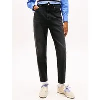 Tommy Jeans Mom-Jeans MOM JEAN UH TPR mit Logo-Stickereien, in knöchelfreier Länge