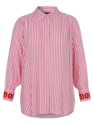 VIA APPIA DUE - Bluse Hemdkragen 1/1 Arm Druck Stickerei pink multicolor - Gr. - 50