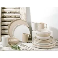 CreaTable Kombiservice Uno Toscana, Service 16-tlg. (16-tlg), 4 Personen, Steinzeug, Puristische Formgebung, Inspiriert durch die Farben der Toscana