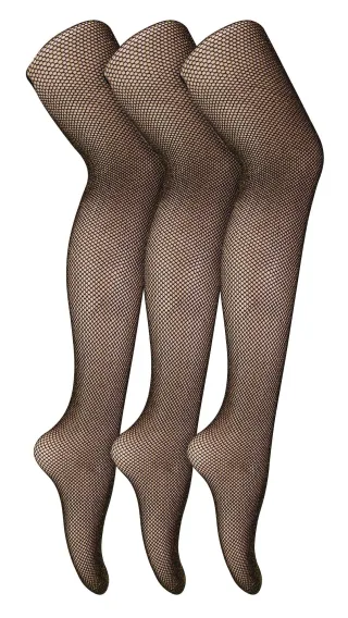 3 Paar Multipack Netzstrumpfhosen für Frauen | Sock Snob | Stylish Footed Pretty Stocking Ideal für Dance Party - Schwarz / Gold