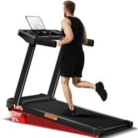 UMAY Laufband Für Zuhause Laufbänder (Treadmill for Home mit 3,0-PS-Motor und 12 voreingestellte Programme, mit Steigung 9%, Laufbänder 12KM/H, Max Belastung 136KG), mit Rädern,mit Trinkfaschenhalter,Mit Halterung