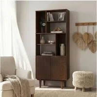 IDIMEX Regal SIMONA, Modernes Holzregal mit Türen & Fächern Design Regal nussbaum farben