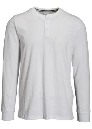 BASEFIELD - Henley Shirt 1/1 Arm white - Gr. - XXL