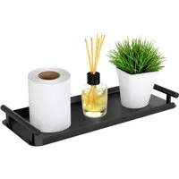 BlingBin Dekotablett Badezimmer Tablett, Ablagetablett, Deko Tablett Rechteckig mit Griff (1er Set, 1 St., Badezimmer-Tablett, dekoratives Tablett für Wohnzimmer und Kosmetik), Ablageschale für Toilettenpapier, Seifenspender, Kosmetik, Küche, Bad