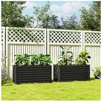 Outsunny Hochbeet 2er-Set, witterungsbeständig, aus Verzinkter Stahl (Pflanzkasten, 1 St., Gemüsebeet), für Terrasse & Garten, 120 x 60 x 60 cm