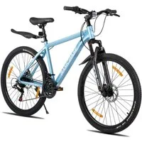 HILAND Mountainbike 26 27,5 Zoll Geländefähiges Fahrrad für Männer und Frauen, Aluminiumrahmen, 21-Gang, mechanischen Scheibenbremsen und Federgabel